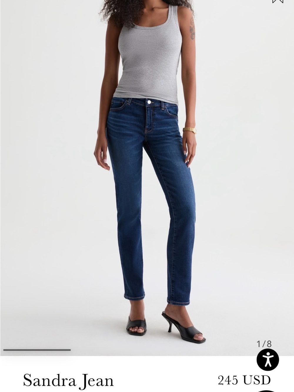 Adriano Goldschmied Sandra Jean - Women's Dark Blue Straight Jeans size 25